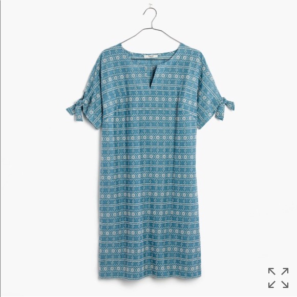 Madewell embroidered tie sleeve dress - Picture 4 of 8